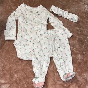 Cherry Print Kids One Piece Set